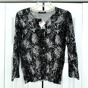 Snakeskin print cardigan
